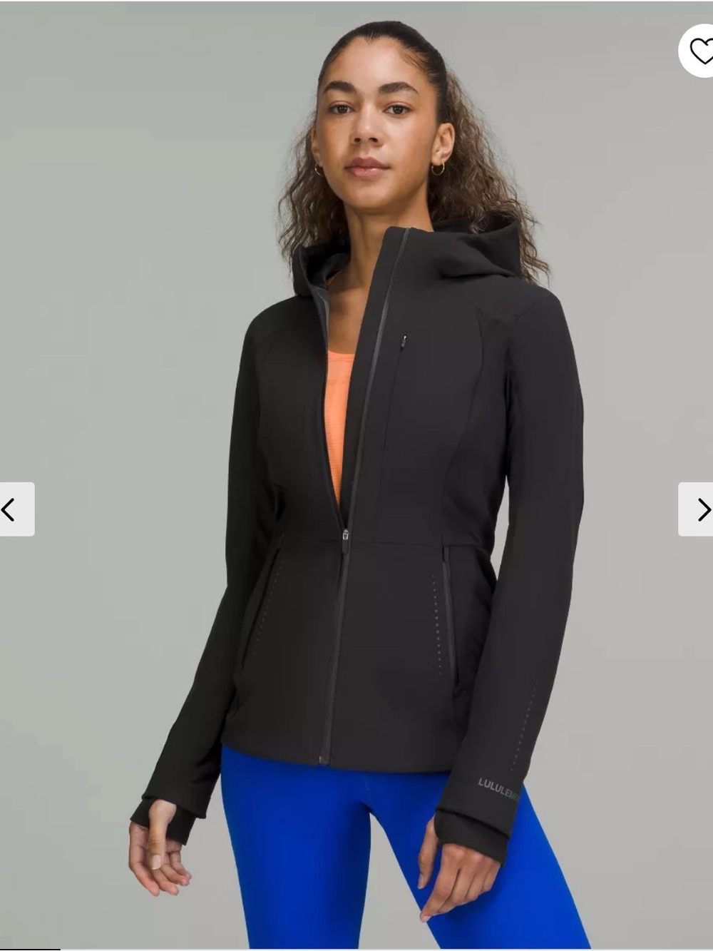 lululemon athletica Black Hooded Softshell Jacket with Thumbhole Cuffs